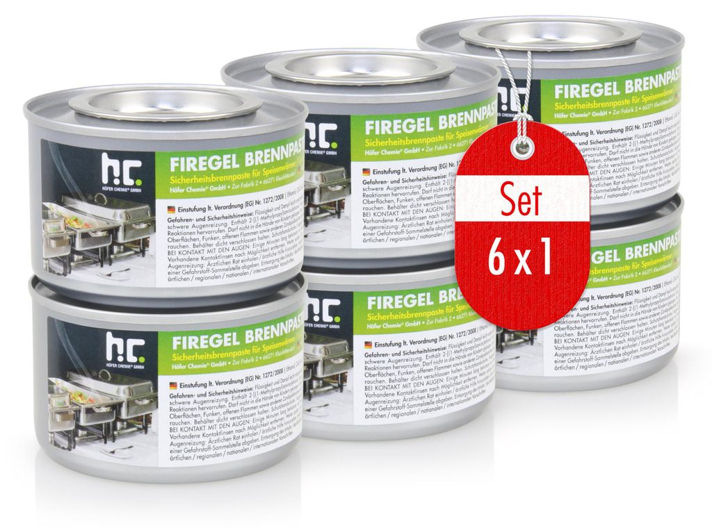 6x 200g FLAMBIOL® Firegel Brennpaste zum Warmhalten von Produktbild 
