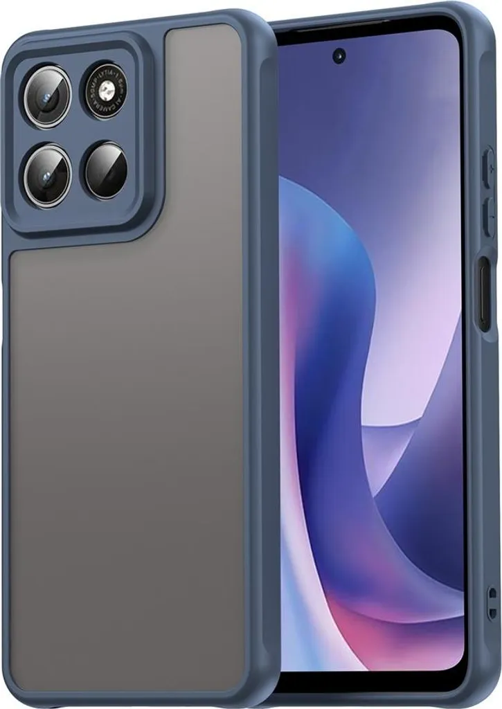 Custodia per Motorola Moto G57 Power - Cover posteriore Phonesta AirFrost Semi-Trasparente - Blu opaco