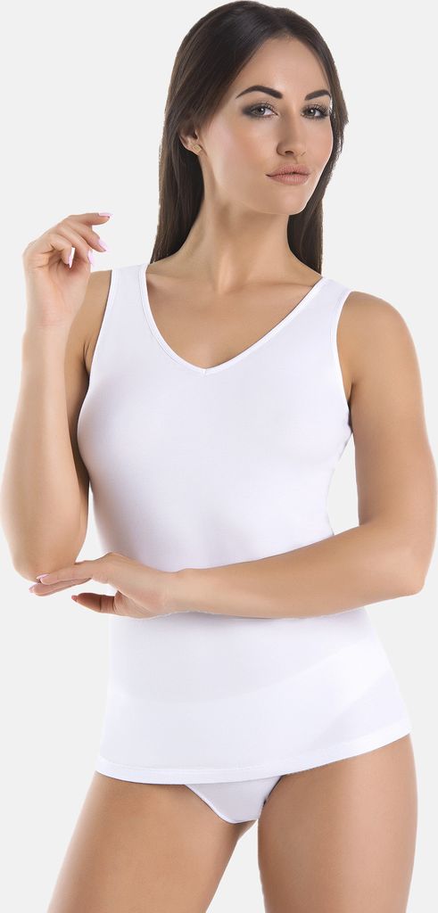 Teyli Baumwollunterhemd mit V-Ausschnitt Claudia Female 2302 weiß XL