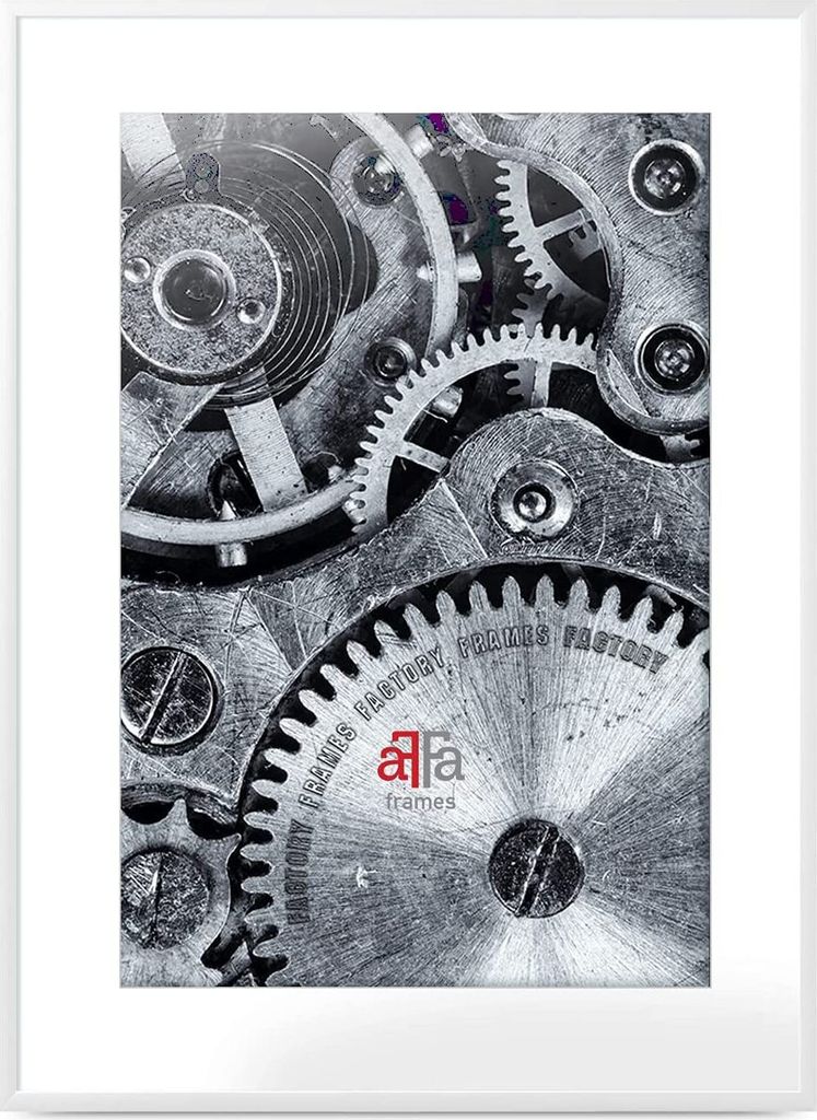 aFFa frames, Alu, Bilderrahmen aus Aluminium, Bild Foto Rahmen, Rechteckig, mit Acrylglasfront, Weiß, 62x93 cm