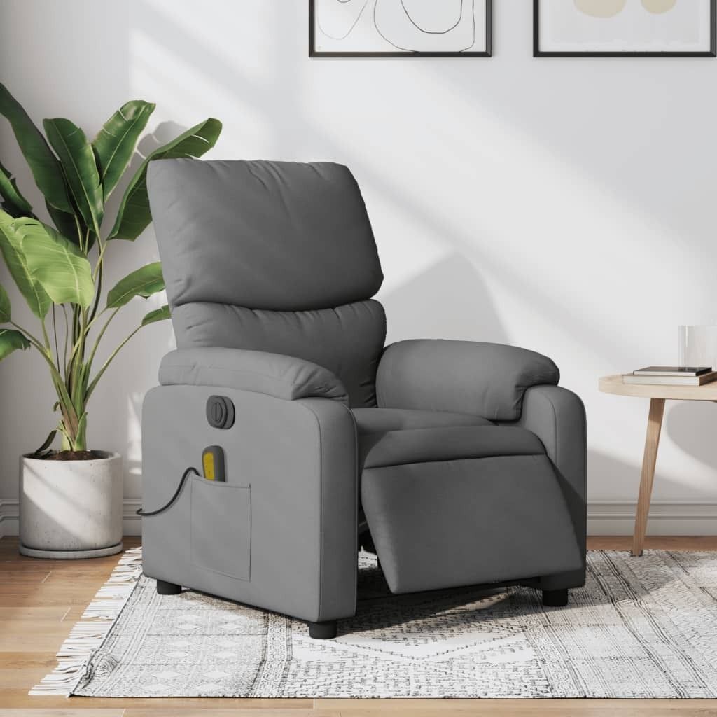 Maison Exclusive - Massagesessel Elektrisch Dunkelgrau Stoff