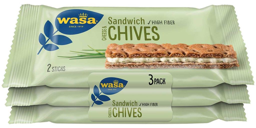 Wasa Sandwich Cheese & Chives 3er Produktbild 