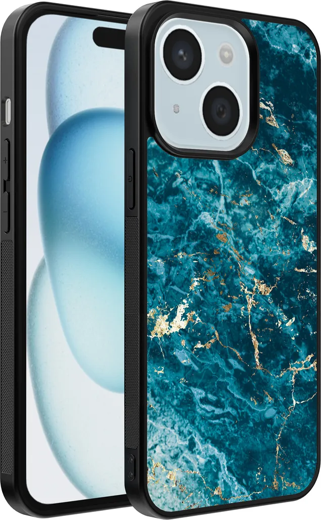 Cover Marmo Blu iPhone 15 Plus | Design di Tendenza TPU Back Cover