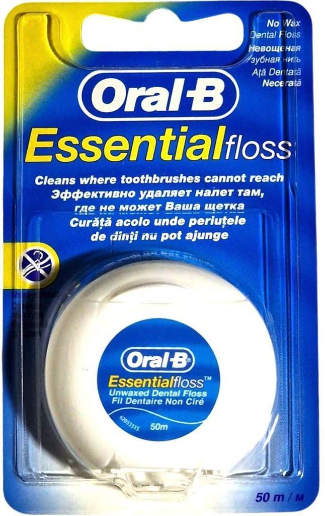 3x Oral-B Essential Floss Zahnseide ungewachst neutral a Produktbild 