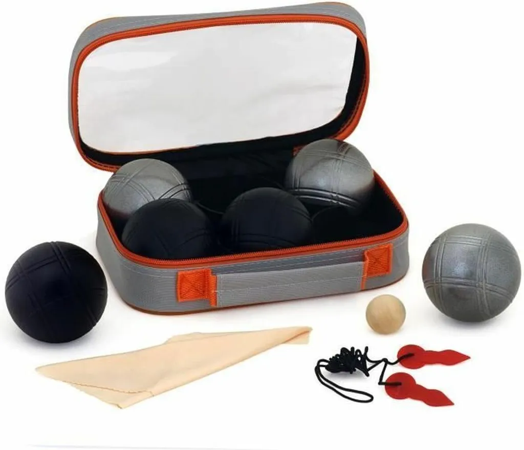 Jeu de pétanque noir et argenté en acier - Set de 6 boules de pétanque