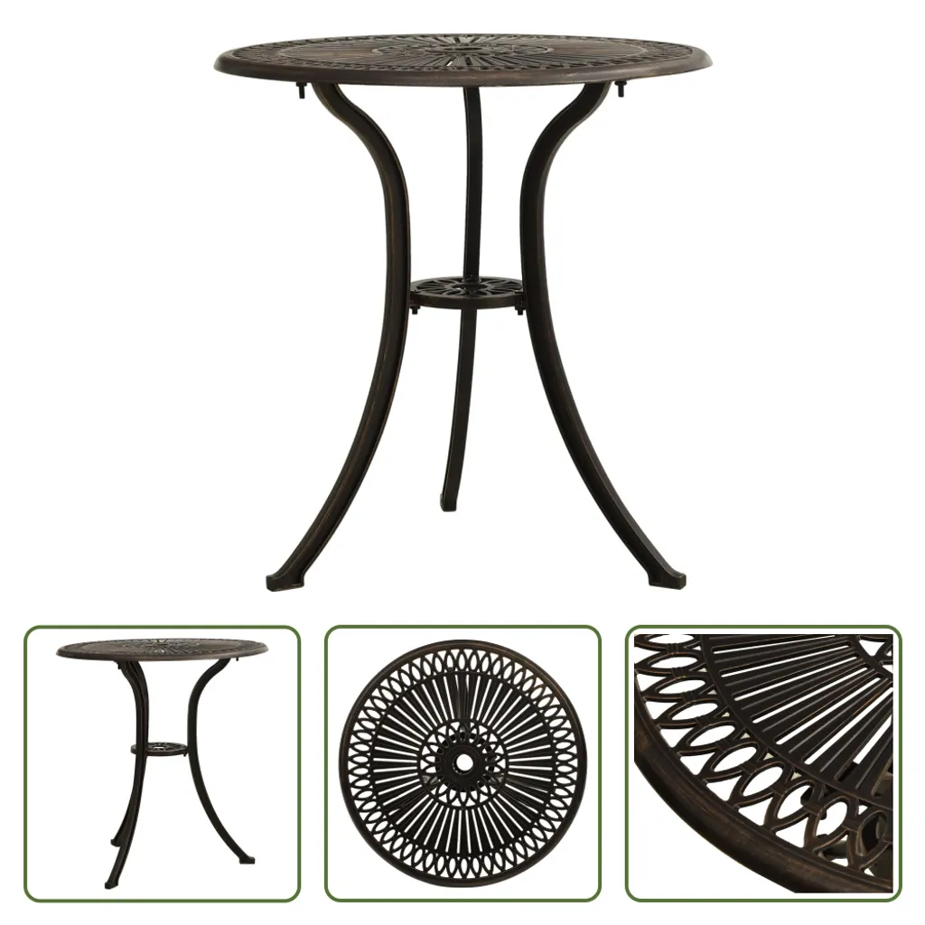 Tavolo Garden Bronze 62x62x65 Alluminio Pressofuso | Qualità Premium - 7