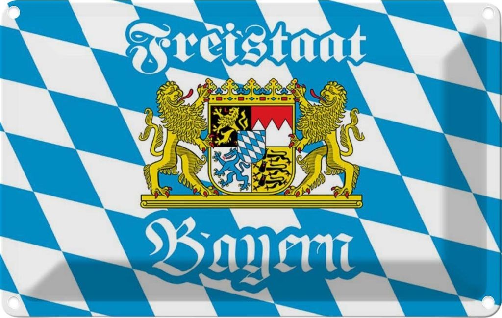 vianmo Blechschild 12x18 cm Freistaat Bayern Wappen Flagge Abenteuer Reisen Urlaub Fahne