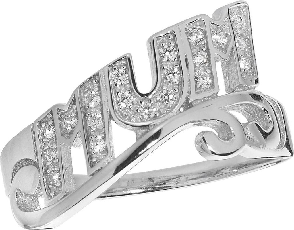 Raffinierter 925 Sterling Silber Damen - Mum Ring mit Zirkonia, 53 (16.9); TRS22341RSM
