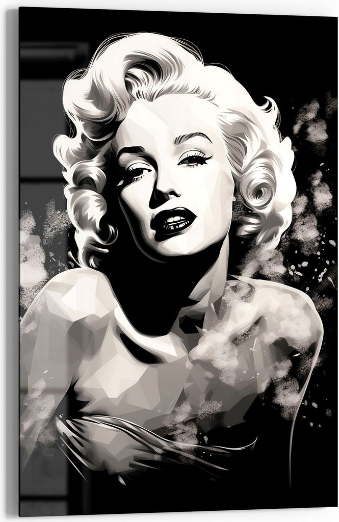 DEQOART Glasbild Echtglas 40x60 cm 'Schattenlicht Diva' Wandbild Bild modern Deko