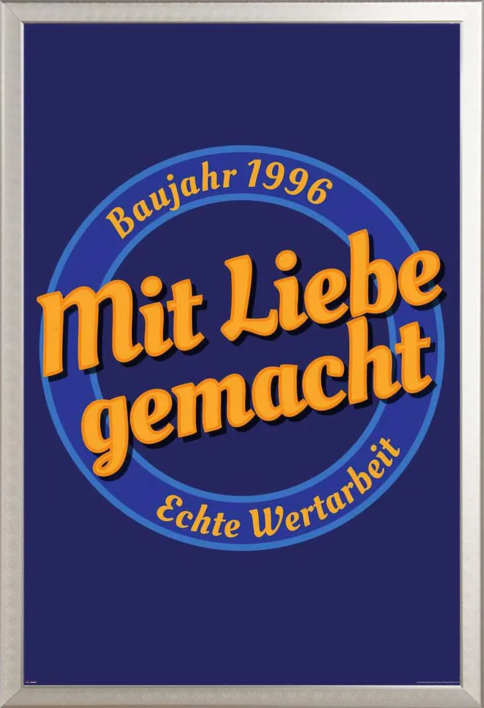 Poster 1996 con Cornice in Alluminio Argento Shinsuke - Alta Qualità