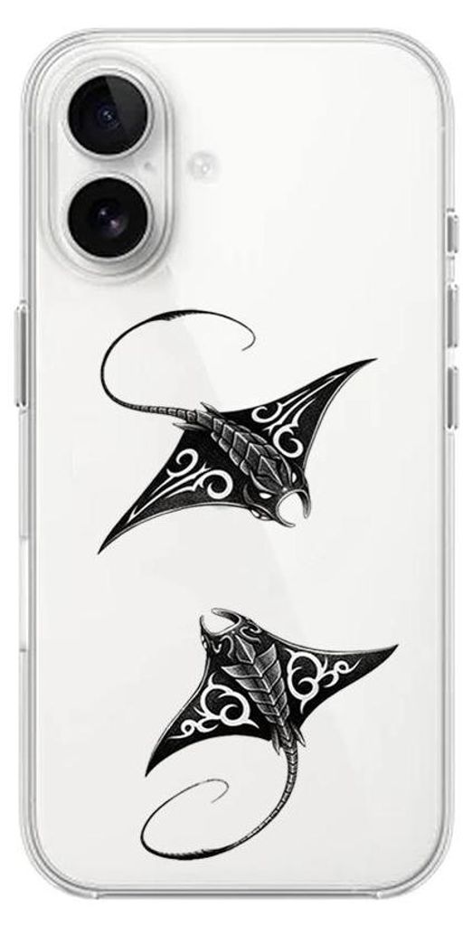 Flexible Hülle für das iPhone 16, TPU Silikon transparent, Rochen