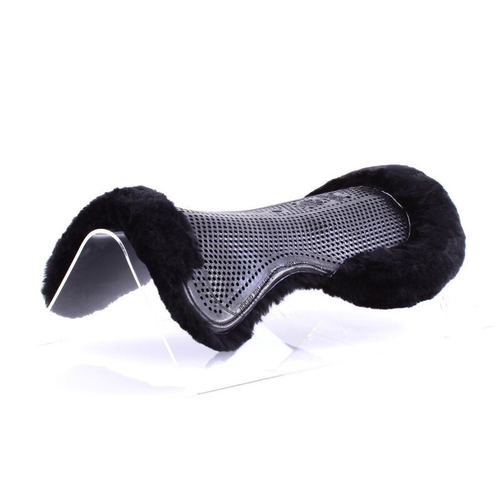 Acavallo Gel-Pad mit Lammfell - schwarz, Größe:M