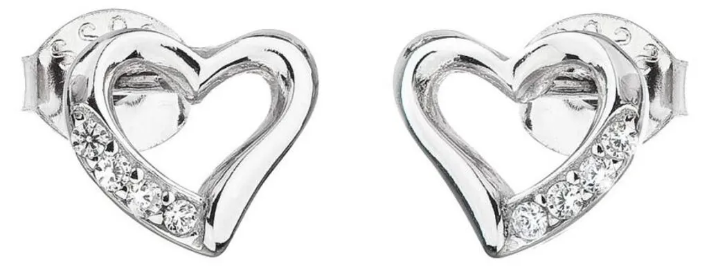 Boucles d'oreilles Argent Coeur Zirconium Idée Cadeau Romantique 11071.1