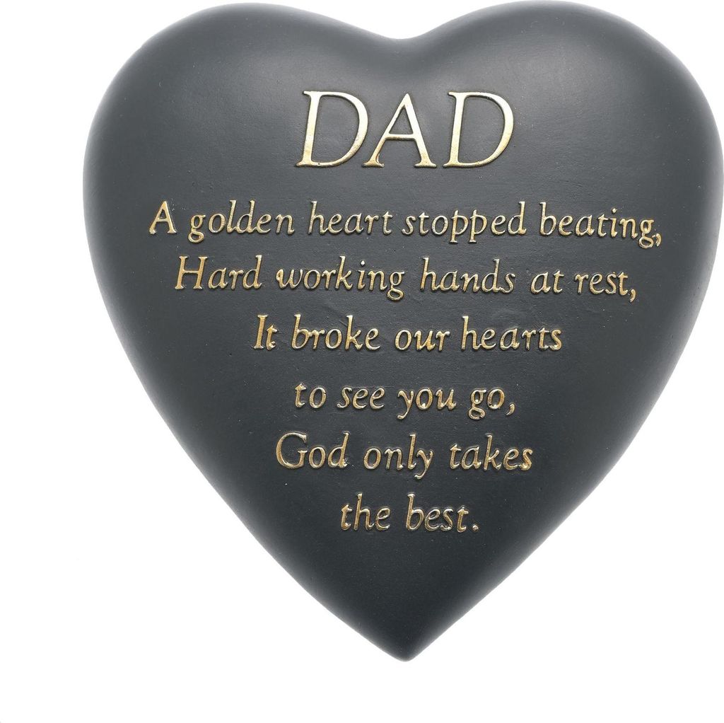Thoughts Of You Graveside Dark Grey Heart Plaque - Papa WD1960 (One Size) (Grey)