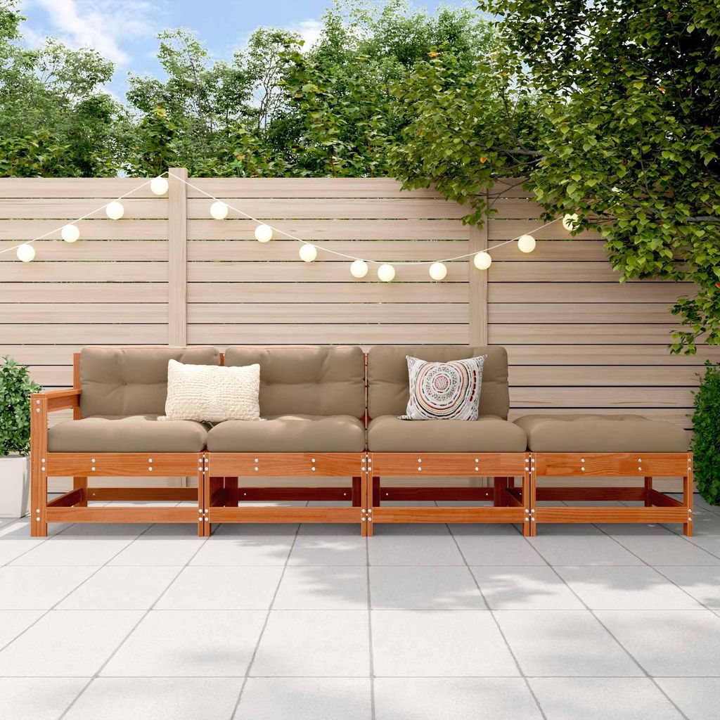 Sectional Sofa Einheiten Wachsbraun 252 x 62 x 70,5 cm - Gartenstühle DE1754