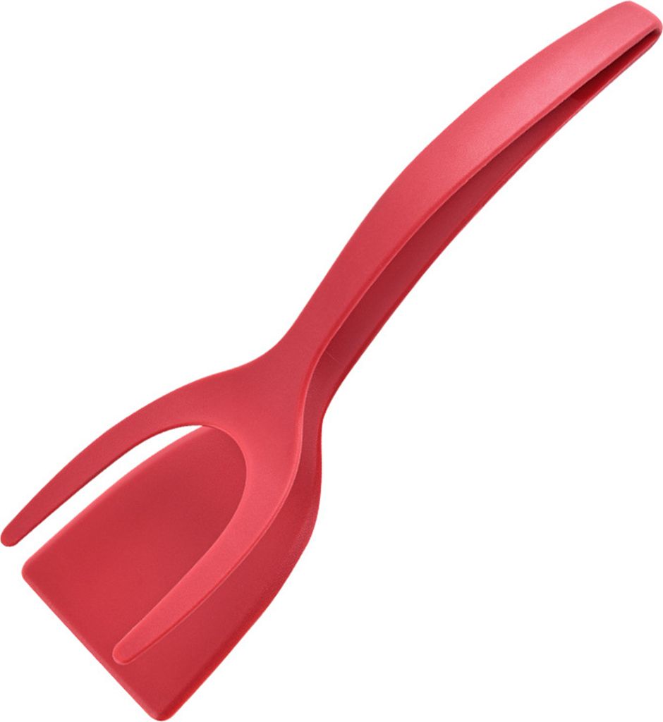 Steakspatel aus Silikon, Lebensmittelklammer, rutschfest, langer Griff, multifunktional, 2-in-1, Multifunktions-Fleisch-Braten-Ei-Toast-Servierklam...