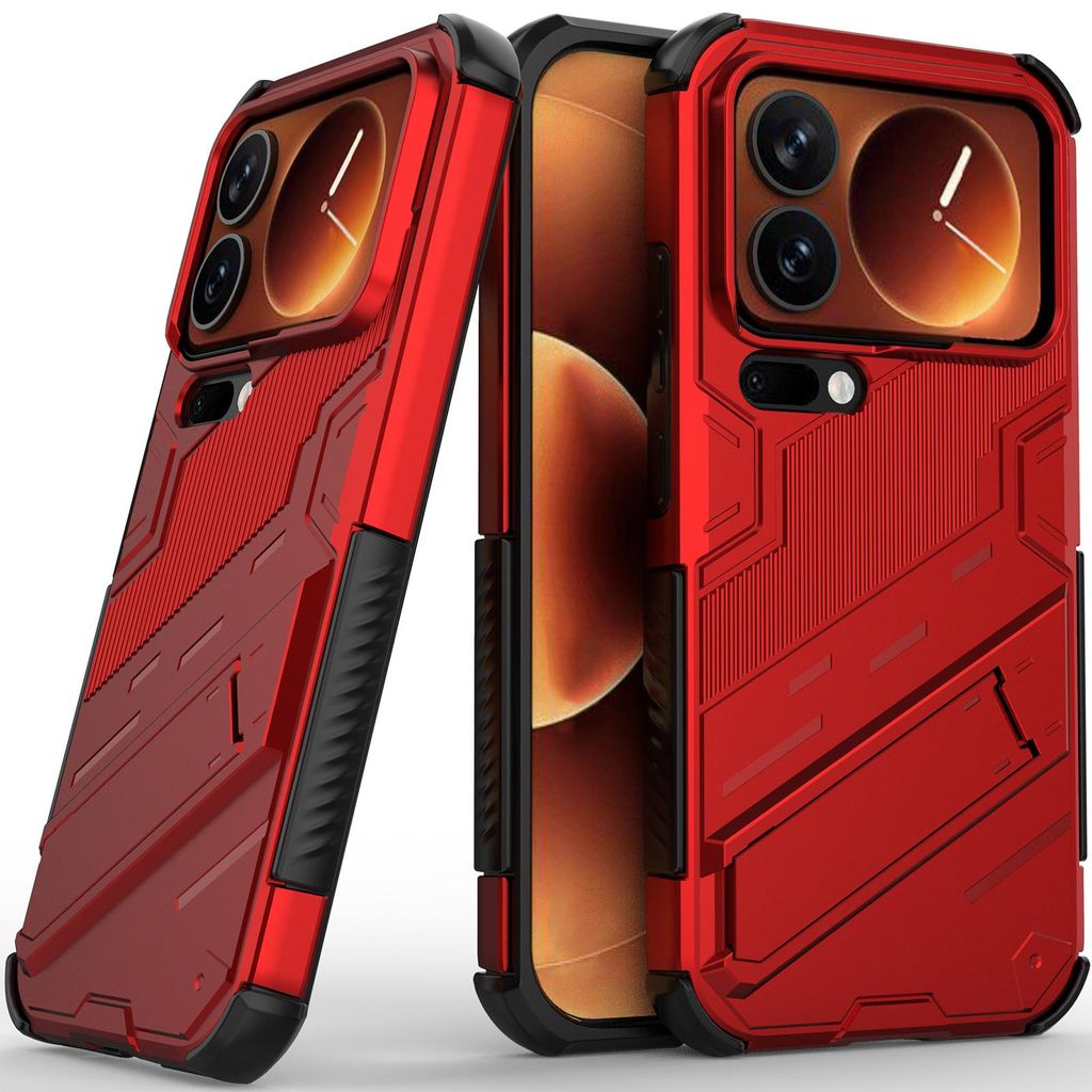 Armor Hülle für Xiaomi 17 Pro Hybrid PC TPU Bumper Stoßfestes Schutzhülle mit Standfunktion Rot
