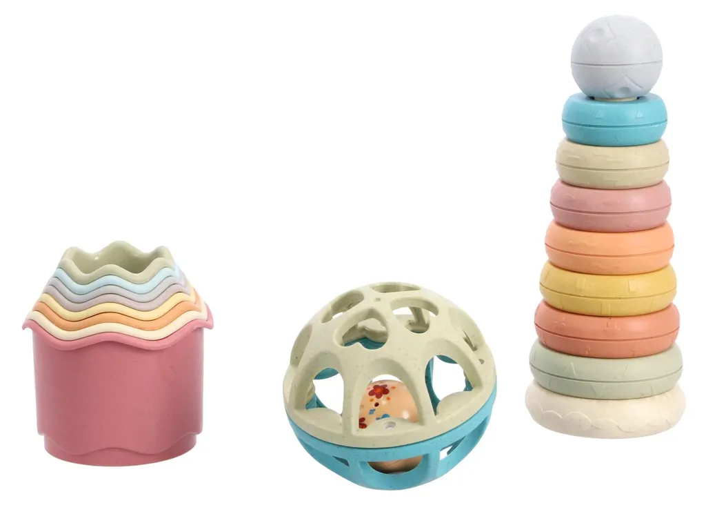 Jipy Deluxe Set Jouets de Bain en Bioplastique avec Tour d'Empilage