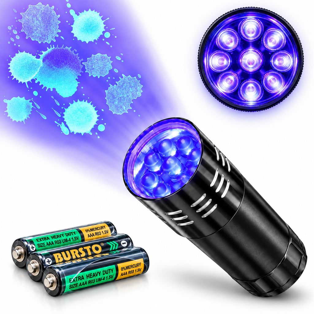 UV Taschenlampe, Schwarzlicht Handlampe, Bernsteindetektor, Produktbild 
