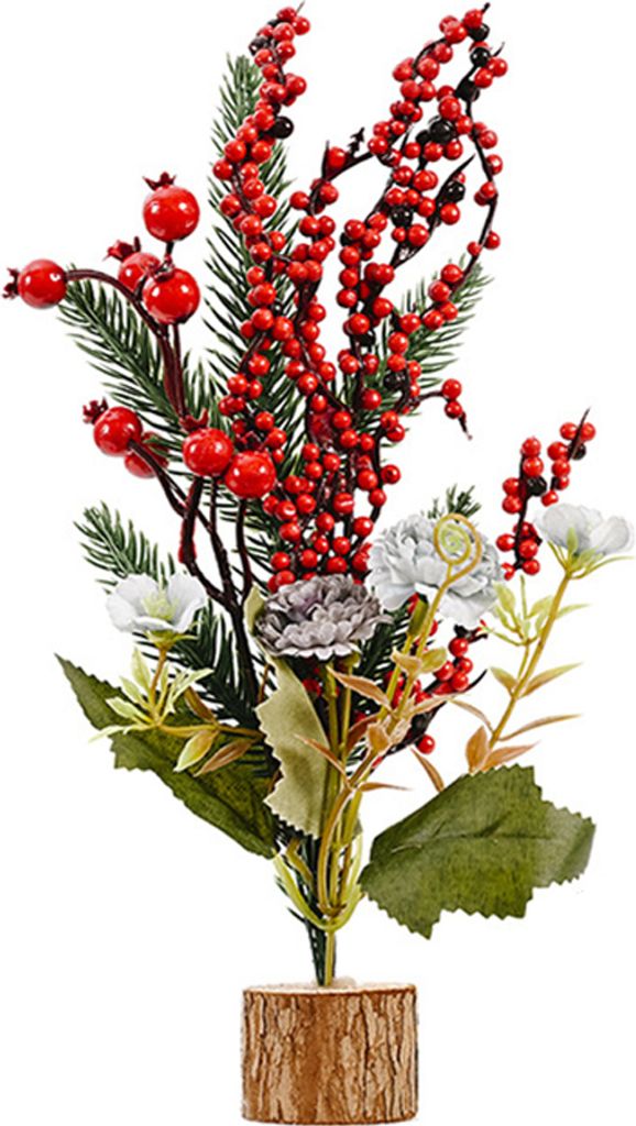 Home Creative Künstlicher Weihnachtsbaum Nachbildung Rote Frucht Kiefer Schreibtisch DIY Handwerk