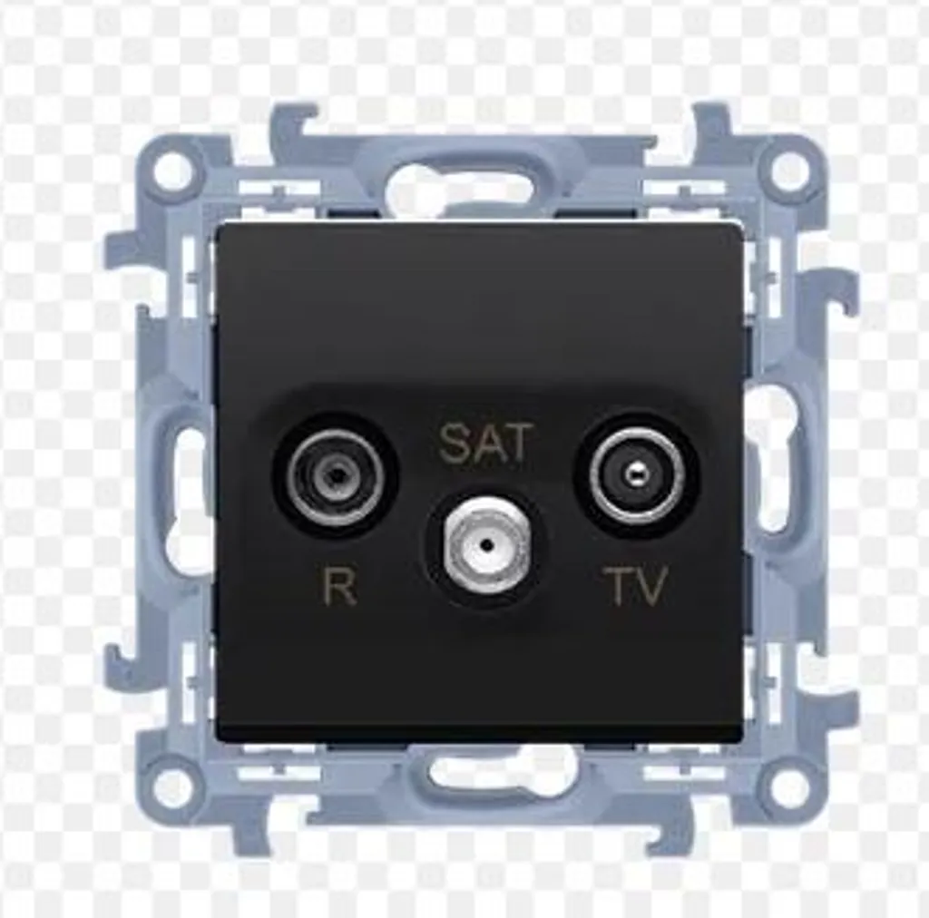 Prise antenne RTV-SAT noire Simon 10 finition mate haute performance