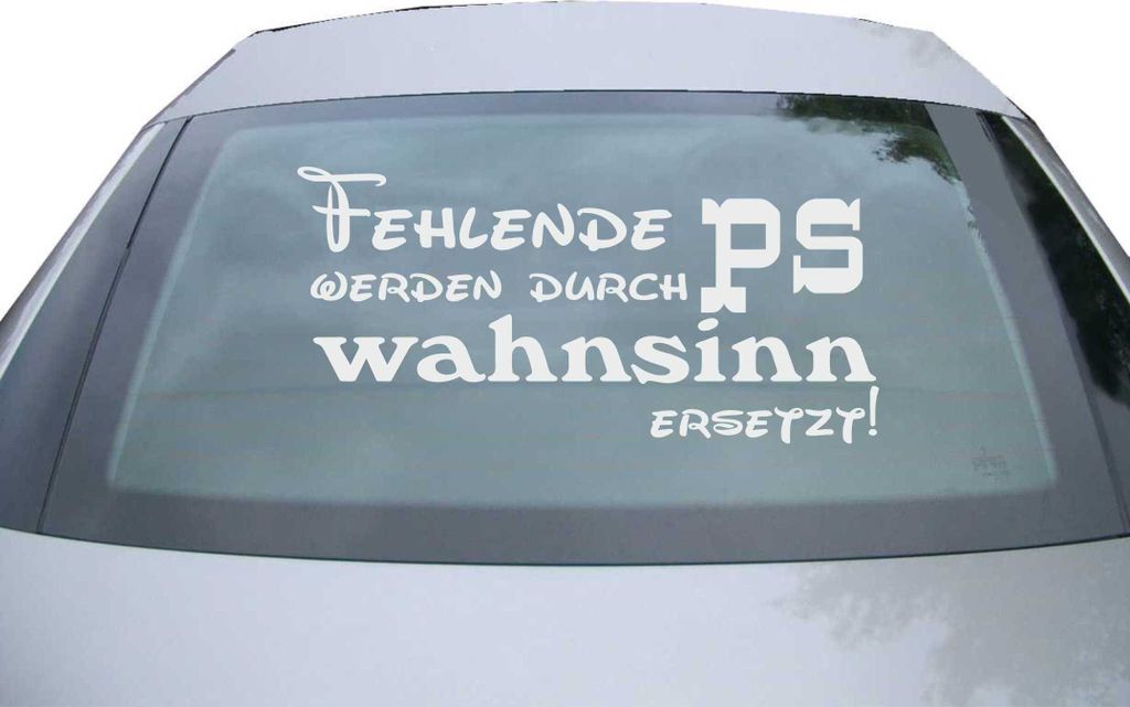 Indigos UG - Aufkleber Heckscheibe & Motorklappe DE6217 - silber - 600x285 mm - fehlende ps - Auto Scheiben Fenster Heckklappe Tuning Racing JDM - ...