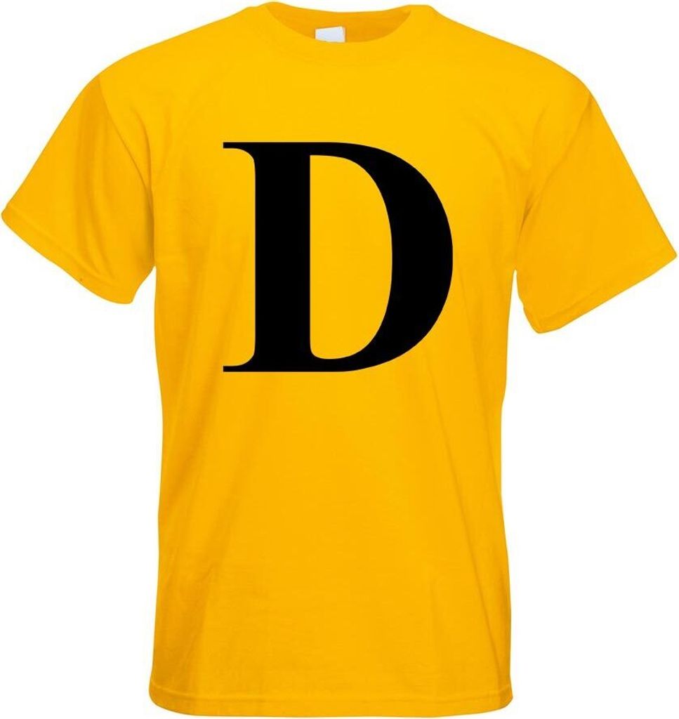 Kiwistar - T-Shirt - gelb - Buchstabe D - Alphabet Motiv Bedruckt Funshirt Design Print - mit Motiv Bedruckt - Funshirt Design - Sport - Freizeit -...