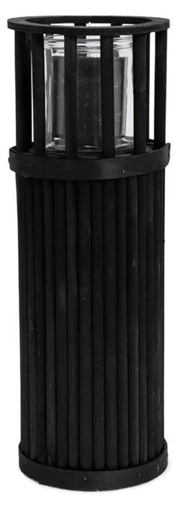 Senza Windlicht Pilaar 40 cm Zwart Hout - Lanterne Décorative Design