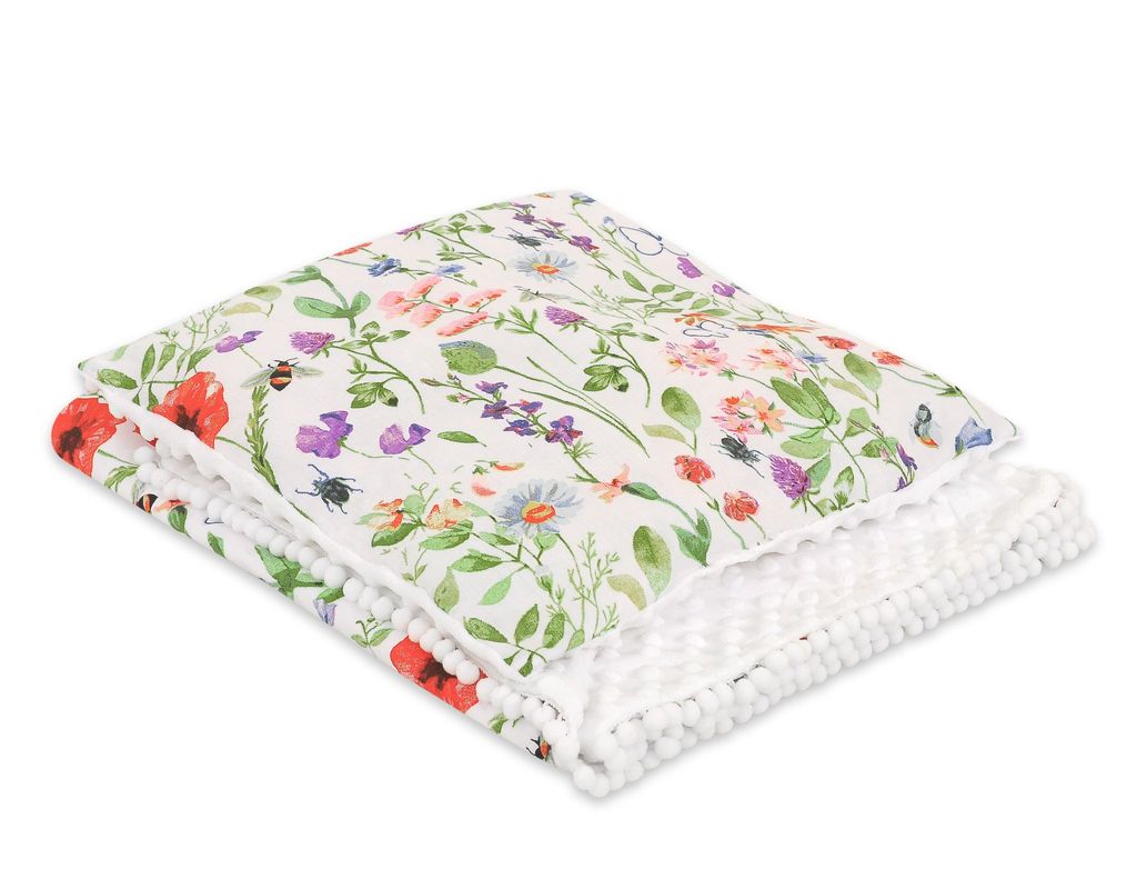 Couverture réversible en coton avec minky et coussin - äng Image du produit 