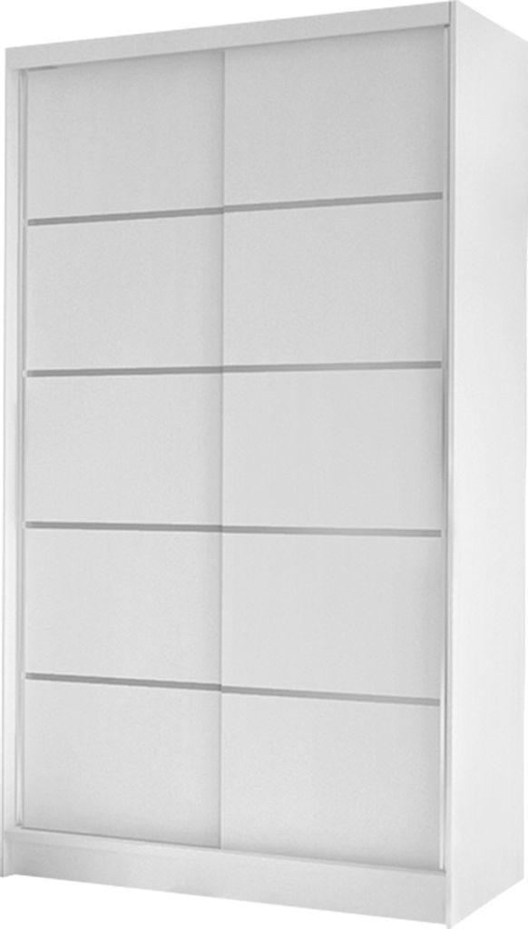 MIRJAN24 Schiebetürenschrank Diego IV, Kleiderschrank, Stilvoll Schlafzimmer Garderobenschrank (Farbe: Weiß)