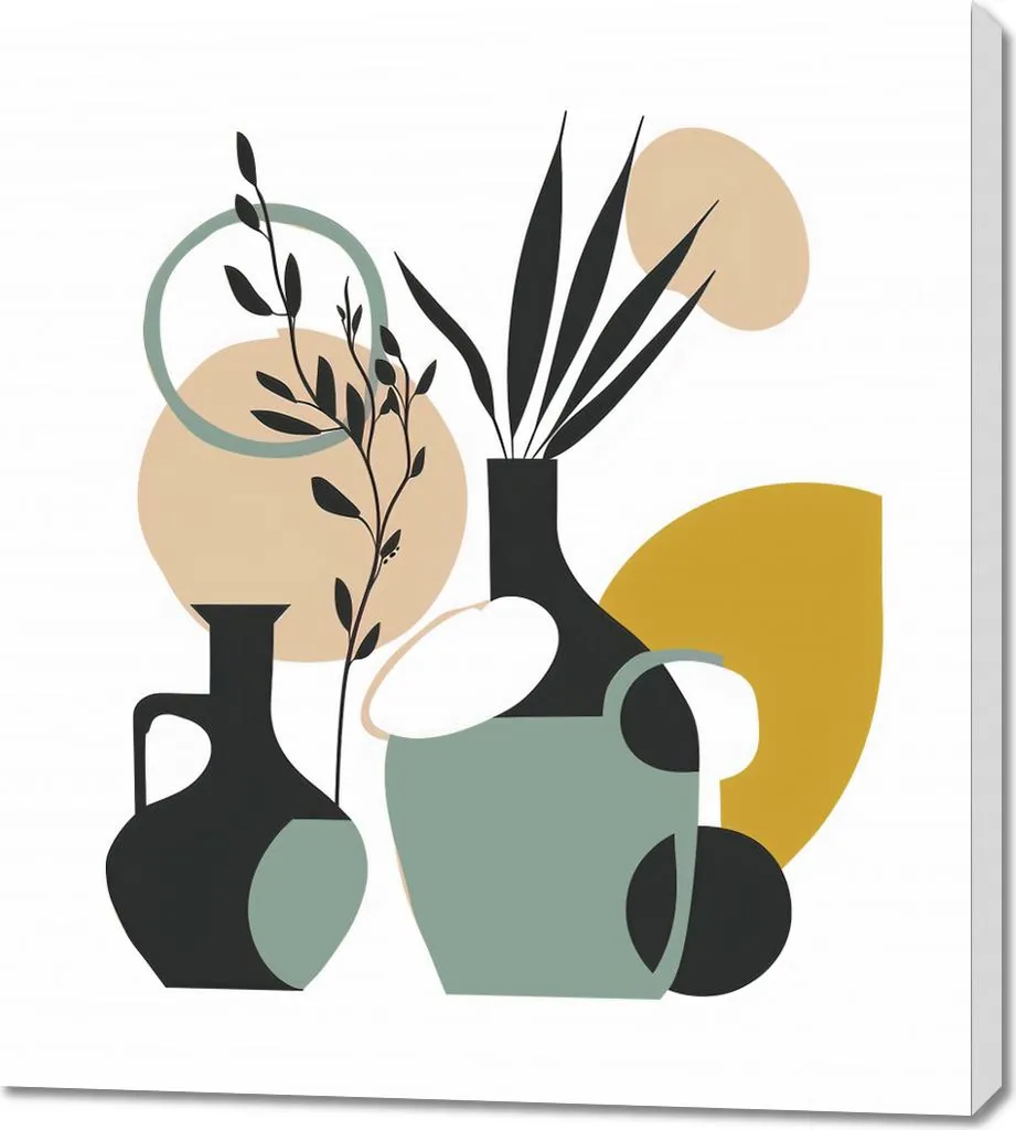 Quadro 90x100 cm Composizione Modernista | Tela Artigianale per Salotto