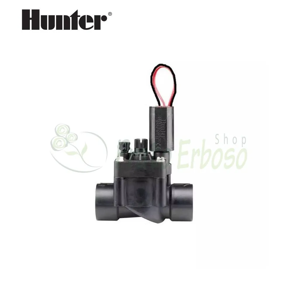 Électrovanne Hunter 9V PGV-100-GB-DC en plastique avec réglage de débit