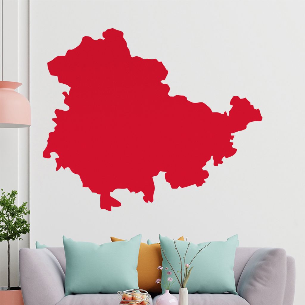 KIWISTAR Bundesland Thüringen - Erfurt Wartburg Wandtattoo in 6 Größen - Wandaufkleber Wall Sticker - Dekoration, Küche, Wohnzimmer, Schlafzimm...