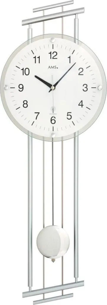 Pendule murale moderne AMS 5316 radiopilotée pour salon et bureau