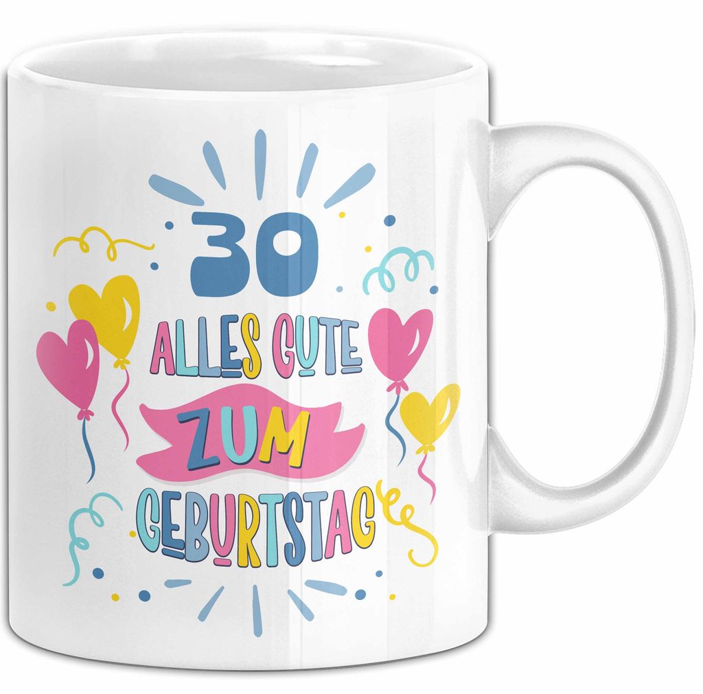 30. Geburtstag Tasse Geschenk Männer Frauen Lustig Alles Gute Zum Geburtstag 30er Geburtstags Grüße Geschenkidee (Weiß)
