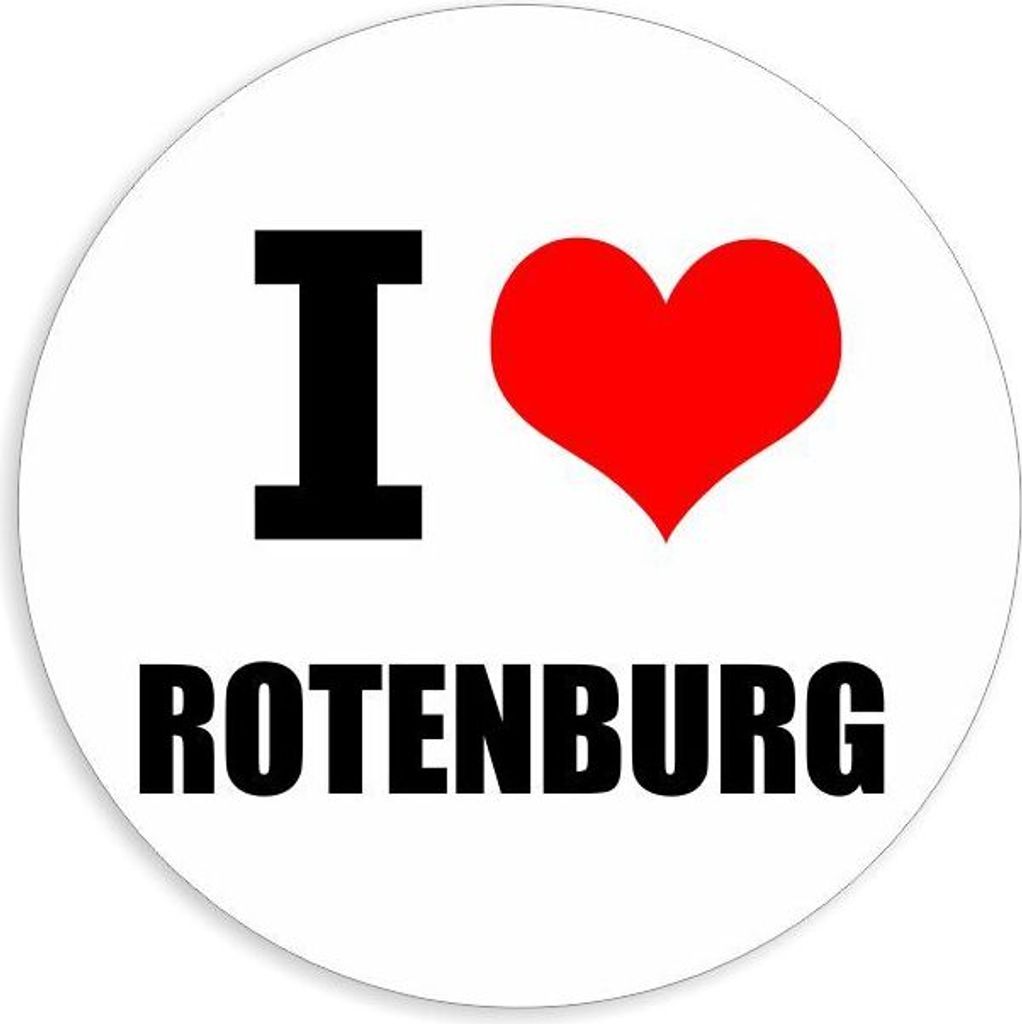 Kiwistar - Autoaufkleber - 8x8 cm - außen klebend - I love Rotenburg (Wümme) für Auto, Laptop, Fahrrad, LKW, Motorrad Aufkleber mehrfarbig Stick...