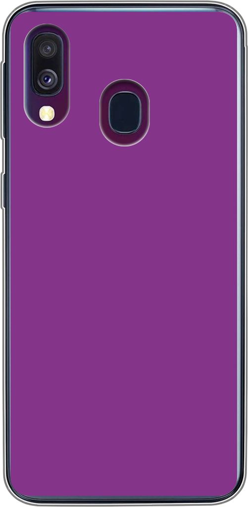 MuchoWow Handyhülle Schutzhülle Hülle für Telefoonhoesje Samsung Galaxy A40 Lila - Farben - Unifarben Silikon Softcase Handy Hülle - Handy-T...