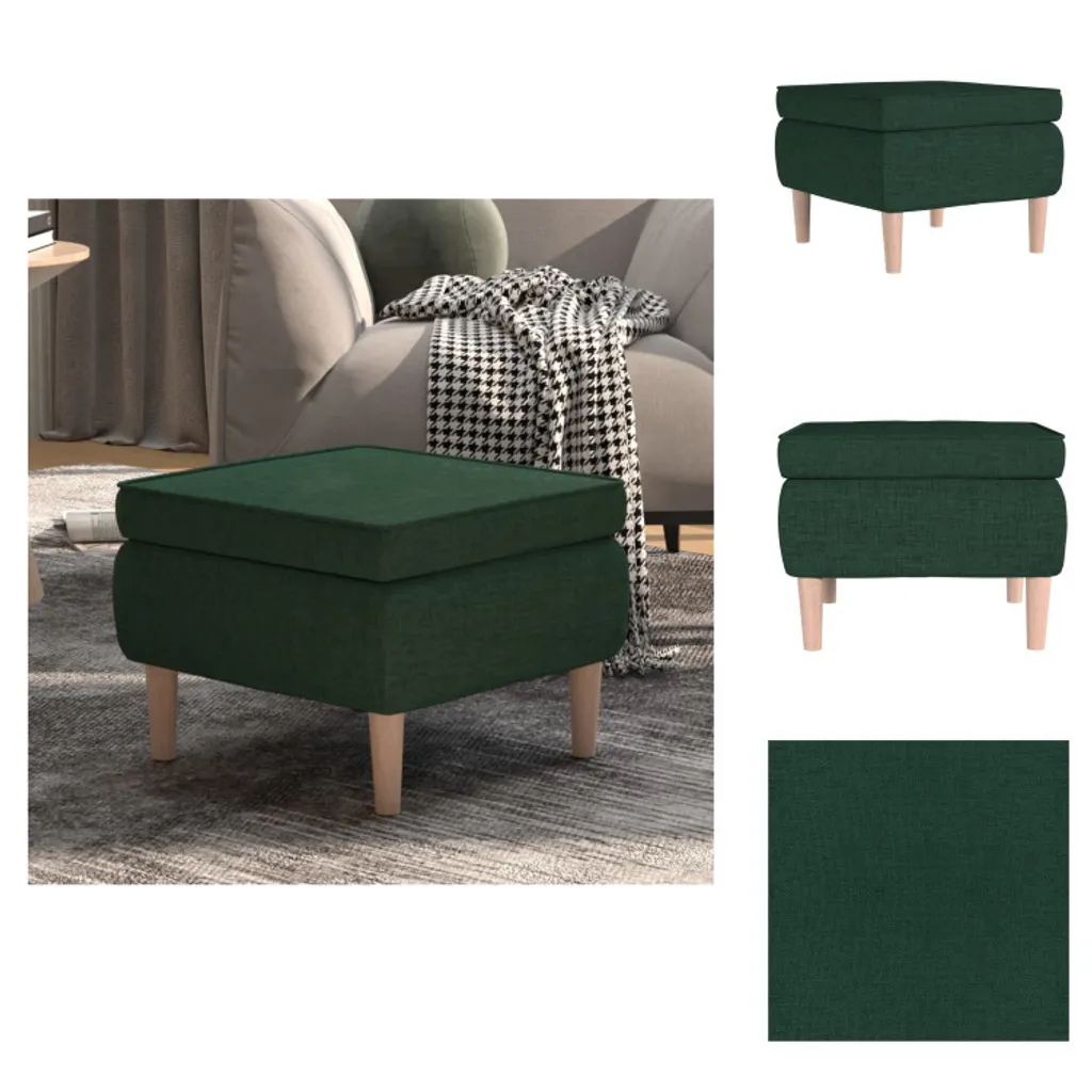 Offerta Sgabello vidaXL Verde Scuro Tessuto e Legno | Salvaspazio
