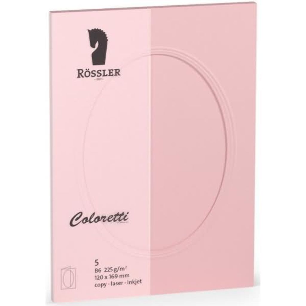Coloretti PP Karten oval 5 Stück B6 rosa
