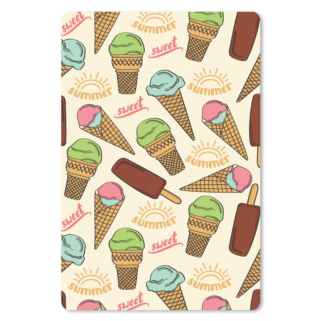 MuchoWow Mauspad Mousepad Lebensmittel - Muster - Eiscreme 18x27 cm - Mousepads - Maus Mat - Pad - Mausunterlage
