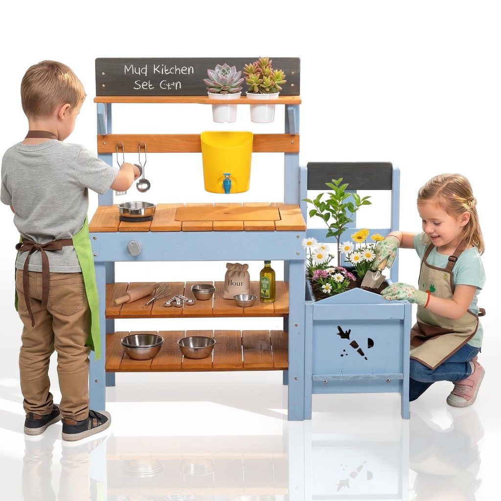 LEADZM Matschküche aus Holz für Kinder Produktbild 