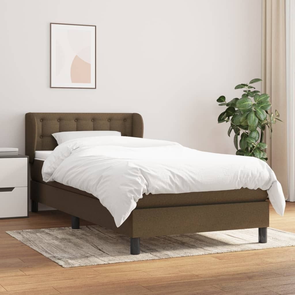 Maison Exclusive - Boxspringbett mit Matratze Dunkelbraun 90x200 cm Stoff