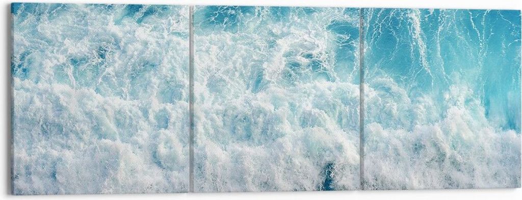 Bild auf Leinwand - Leinwandbild - Meer Welle Ozean - 150x50cm - Wand Bild - Wanddeko - Wandbilder - Leinwanddruck - Bilder - Kunstdruck - Wanddeko...