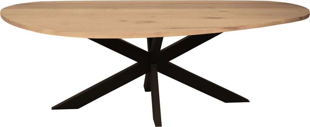 Esstisch Wolke Eichenholz Natur Schwarz 280 x 130 x 76 cm, Masse:180 cm X 84 cm