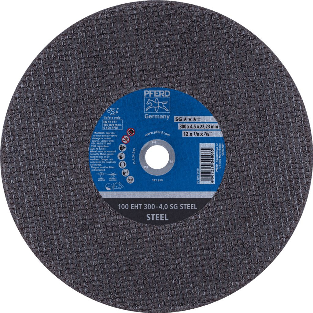 PFERD TOOLS Trennscheibe Trennschleifer EHT 300x4,0x22,23 mm SG STEEL für Stahl (100 m/s)