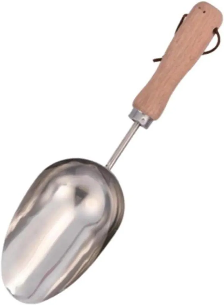 Petite pelle à main pour plantes d'intérieur avec manche en bois naturel