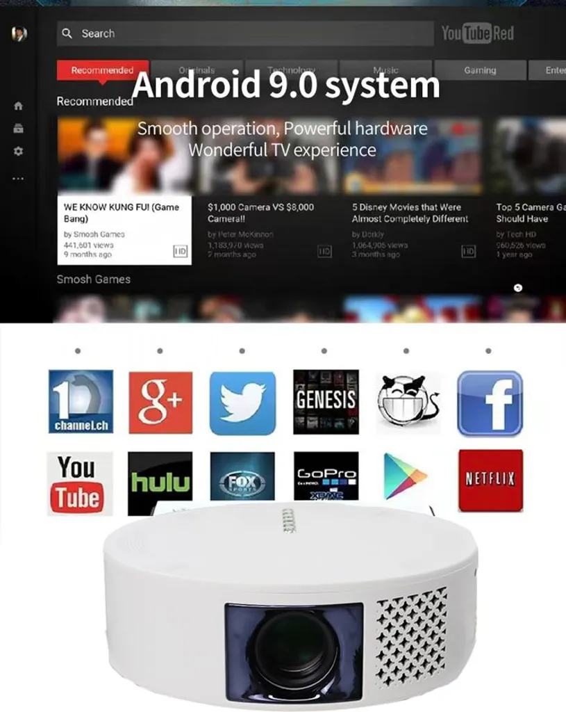 Proiettore T269 Android 9.0 per Bambini e Famiglia | 200 ANSI WiFi 5G