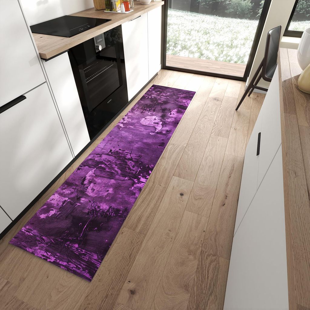 Küchenteppich 60x240cm rutschfest & abwischbar PVC Läufer - Abstrakte Wand