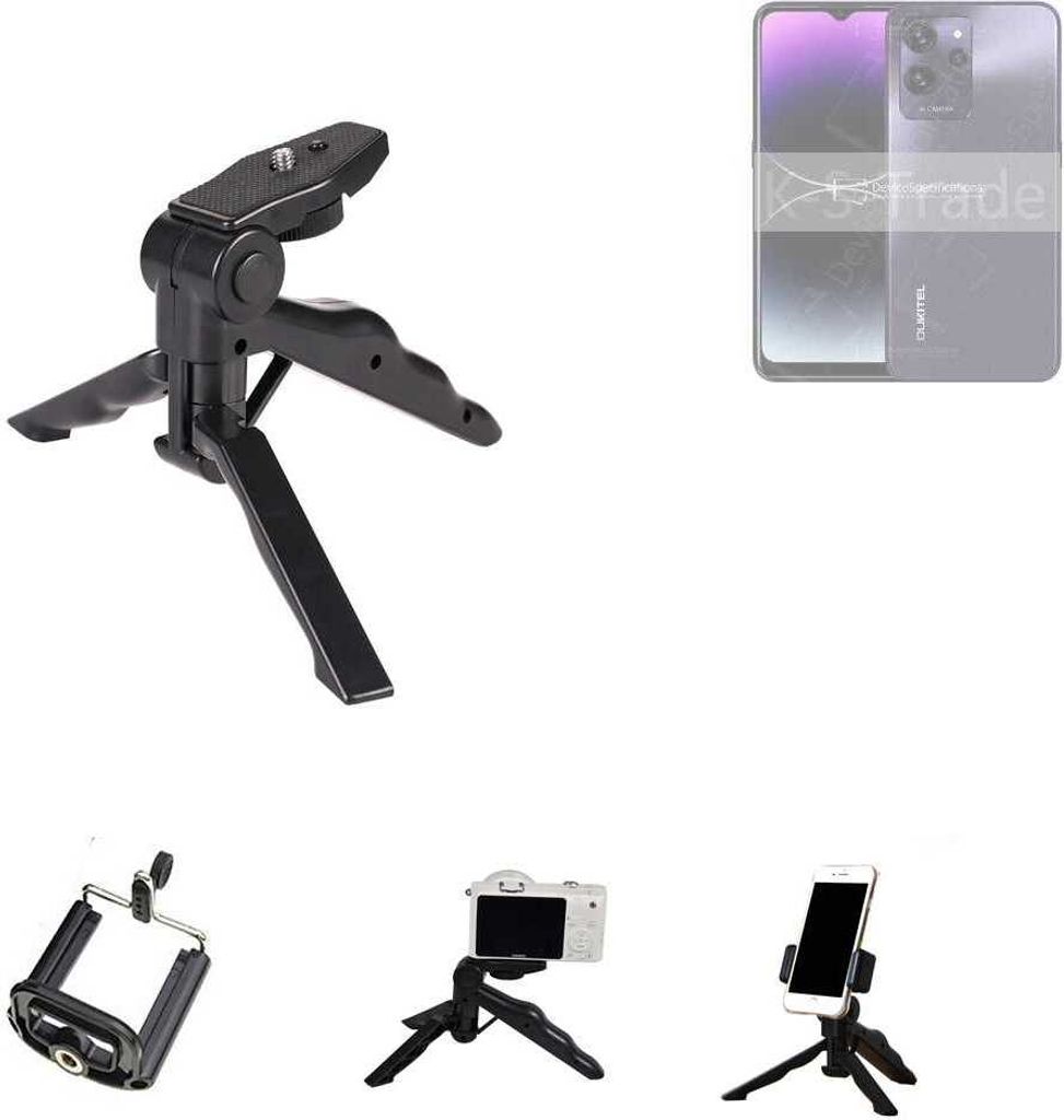 K-S-Trade Stativ Tisch-Ständer Dreibein Handy-Stativ Ständer kompatibel mit Oukitel C32 Mini-Stativ Smartphone Tripod Handy-Stativ aus Plastik