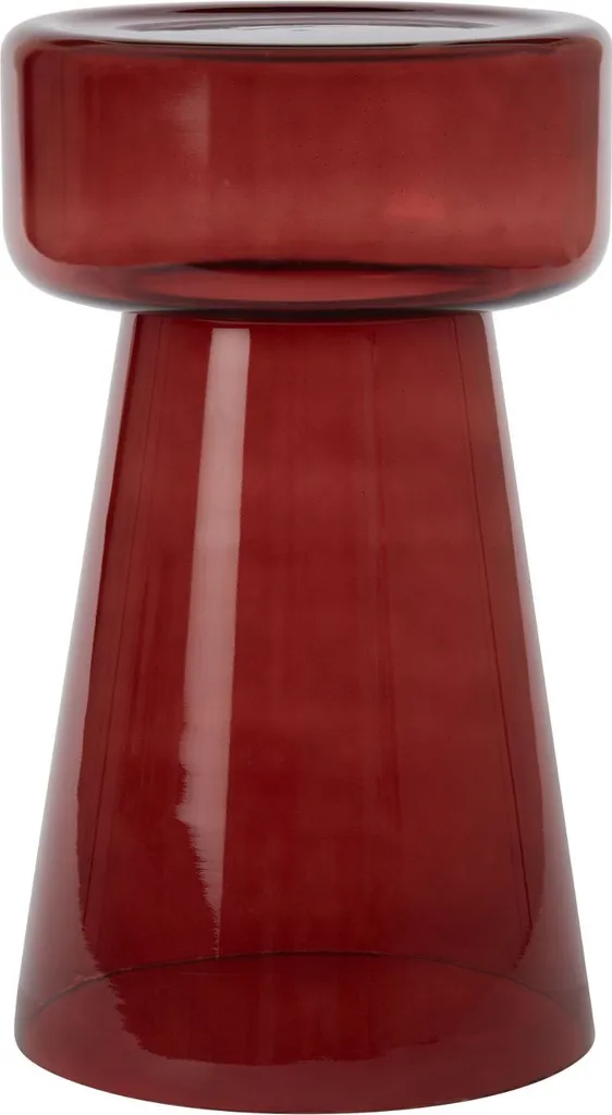 Guéridon rond en verre bordeaux Dakwa par Light & Living - 30x50 cm